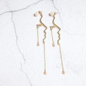 4/$25 Modern Abstract Gold Face Earrings